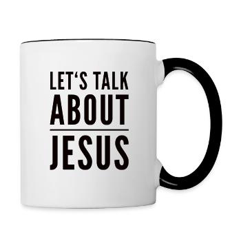 Let's Talk About Jesus - Contrasting Mug - white/black - Right