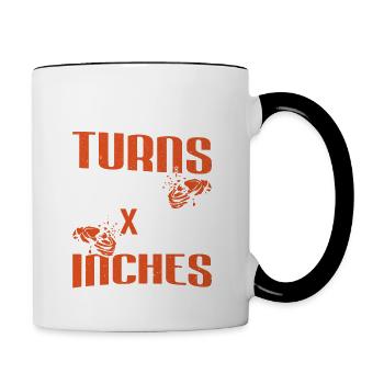 Shooting My Life Turns Inches Clay Shooting - Contrasting Mug - white/black - Right