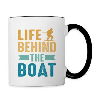 La vie derrière le bateau Wakeboard Wakeboard - Mug contrasté - blanc/noir - Droite