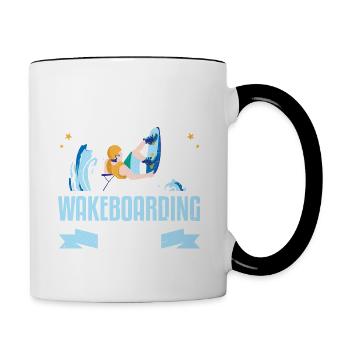 Everyday Is Wakeboarding Day Wakeboard Wakeboarder - Mug contrasté - blanc/noir - Droite