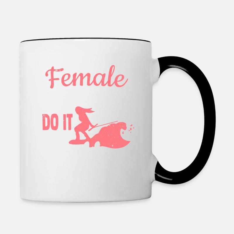 Femme Wakeboarder Do It Better Wakeboarding - Mug contrasté - blanc/noir