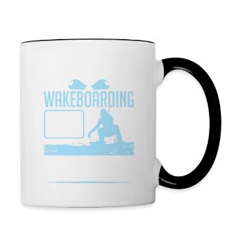 Soit vous aimez le wakeboard ou le mauvais wakeboarder - Mug contrasté - blanc/noir - Droite