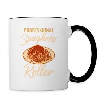 Italian Food Profeesional Spaghetti Roller Pasta - Tasse zweifarbig - Weiß/Schwarz - Rechts