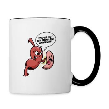 Not My Probleme Gastric Sleeve Bariatric Surgery - Contrasting Mug - white/black - Right