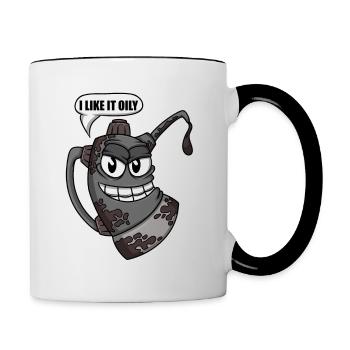 Oil Can I Like It Oily Car Mechanic - Contrasting Mug - white/black - Right