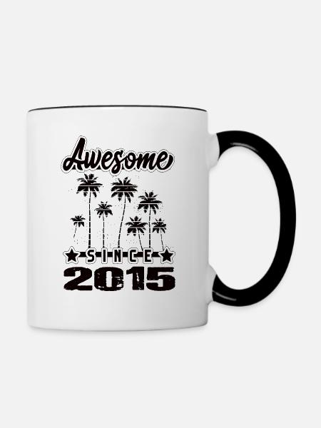 Awesome Since 2015 - Tasse zweifarbig - Weiß/Schwarz