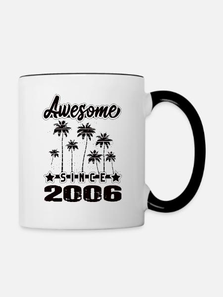 Awesome Since 2006 - Tasse zweifarbig - Weiß/Schwarz