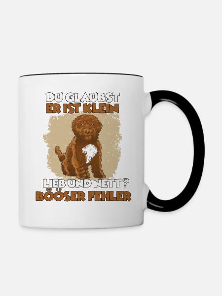 Cockapoo Geschenk Pudel Hundeliebhaber Cockapoo - Tasse zweifarbig - Weiß/Schwarz