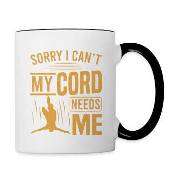 Es tut mir leid, dass mein Kabel mich nicht Bungee-Jumping braucht - Tasse zweifarbig - Weiß/Schwarz - Rechts