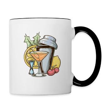 Vintage Bartender Mix Cocktail Barkeeper - Contrasting Mug - white/black - Right