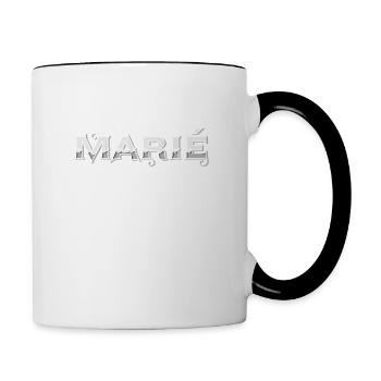 Marié depuis 14 ans rien ne m'effraie - Mug contrasté - blanc/noir - Droite