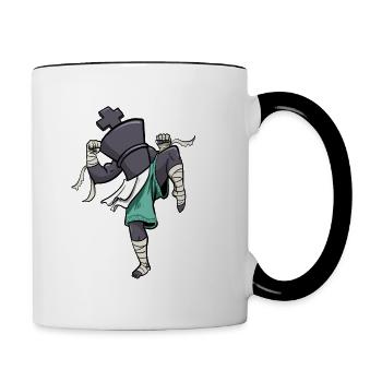 Chess King Like A Muay Thai Fighter Chess - Contrasting Mug - white/black - Right