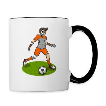Soccer Player Skeleton Soccer - Contrasting Mug - white/black - Right