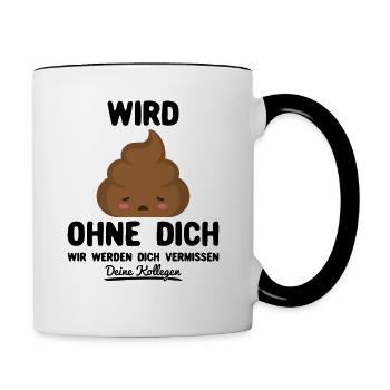 Kollege Abschied Abschiedsgeschenk Lustiger Spruch - Tasse zweifarbig - Weiß/Schwarz - Rechts