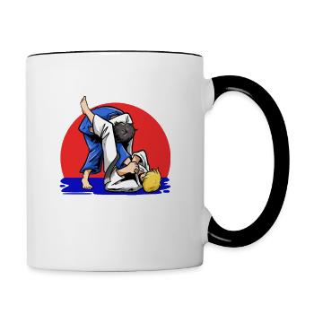 Kampfkunst erwürgt wie ein Mädchen Judoka Judo - Tasse zweifarbig - Weiß/Schwarz - Rechts