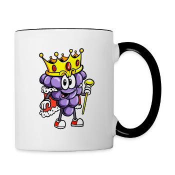 Wine Drinker Grape Wine With Grown - Contrasting Mug - white/black - Right