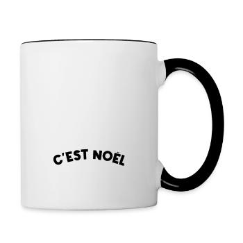 j'peux pas c'est noel noël Noël - Mug contrasté - blanc/noir - Droite
