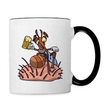 Insect Mosquito Drinking Beer Mosquitoes - Contrasting Mug - white/black - Right
