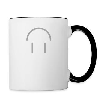 Je n’entends rien je joue. - Mug contrasté - blanc/noir - Droite