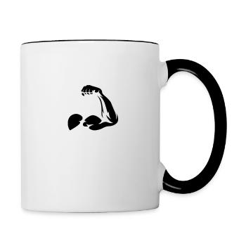 J peux pas j ai muscu - Mug contrasté - blanc/noir - Droite