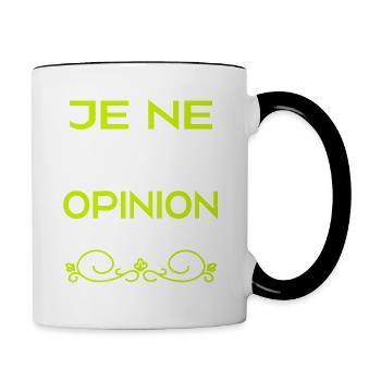 Je ne râle pas je m'exprime (nuance) - Mug contrasté - blanc/noir - Droite