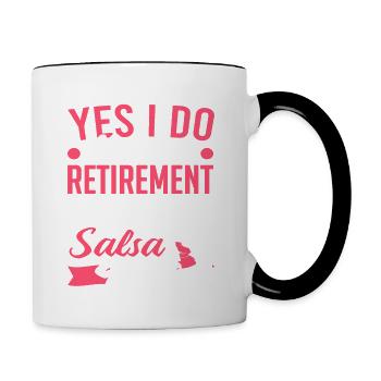 Latin Dancing Ich plane Salsa Tanz Salsa - Tasse zweifarbig - Weiß/Schwarz - Rechts