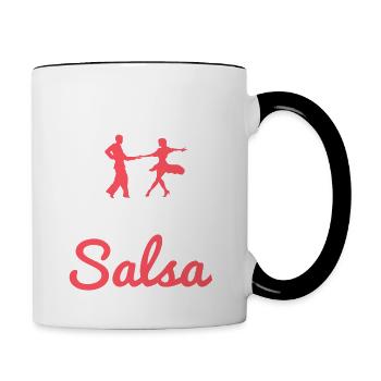 Latin Dancing Dieser Junge liebt Salsa - Tasse zweifarbig - Weiß/Schwarz - Rechts