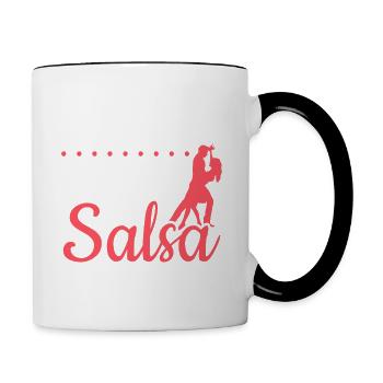Danse latine Cette fille aime la salsa - Mug contrasté - blanc/noir - Droite