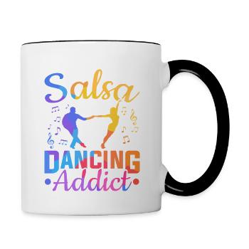 Salsa Dancing Addict Latin Dance Salsa - Contrasting Mug - white/black - Right