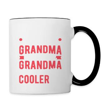 Salsa Oma Viel cooler Latin Dance Salsa - Tasse zweifarbig - Weiß/Schwarz - Rechts