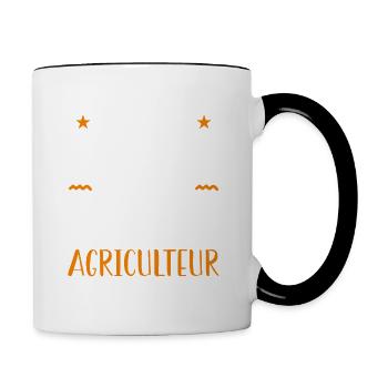 je suis le meilleur papa car je suis agriculteur. - Mug contrasté - blanc/noir - Droite