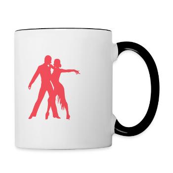 Danseur de salsa Lain Dancing et 2,3,4 6,7,8 Salsa - Mug contrasté - blanc/noir - Droite