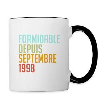 formidable depuis septembre 1998 - Mug contrasté - blanc/noir - Droite