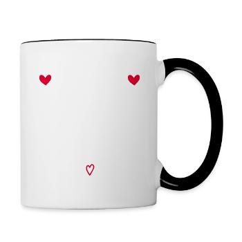 Je t’aime plus qu’hier mais moins que demain - Mug contrasté - blanc/noir - Droite