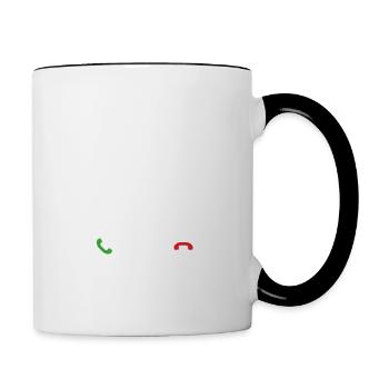 la guitare appelle il faut que j'y aille - Mug contrasté - blanc/noir - Droite