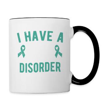 Tourettes-Syndrom Ich habe eine TIC-Störung Tourette - Tasse zweifarbig - Weiß/Schwarz - Rechts