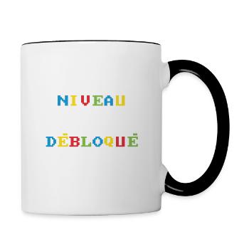 Niveau 24 Débloqué mode adult débloqué - Mug contrasté - blanc/noir - Droite