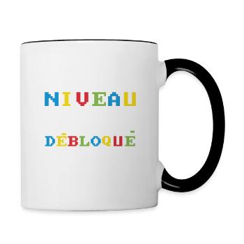 Niveau 29 Débloqué mode adult activé - Mug contrasté - blanc/noir - Droite