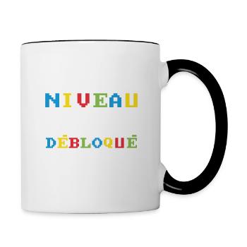 Niveau 38 Débloqué. mode adult activé - Mug contrasté - blanc/noir - Droite