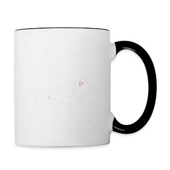 Mignon propriétaire de chien Gift Stick Figure Chiens - Mug contrasté - blanc/noir - Droite