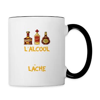 L'alcool est un ennemi - Mug contrasté - blanc/noir - Droite