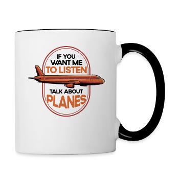 Flugzeug Pilot Flugzeuge Flugzeug Landung Geschenk - Tasse zweifarbig - Weiß/Schwarz - Rechts