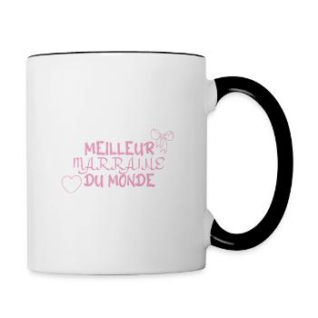 meilleur Marraine du monde - Mug contrasté - blanc/noir - Droite