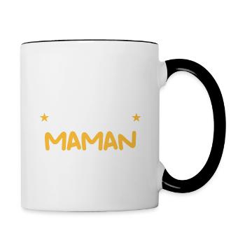 désolé les filles mon cœur est à maman - Mug contrasté - blanc/noir - Droite