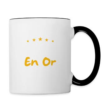 Collegue en or - Mug contrasté - blanc/noir - Droite