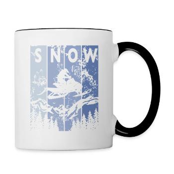 Motor Slede Snowmobiling Winter Sport Snowmobiler - Contrasting Mug - white/black - Right