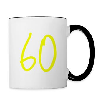 birthday gift 60 years - Contrasting Mug - white/black - Right