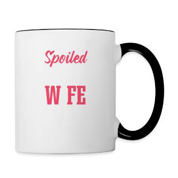 Salon de coiffure Coiffeur gâté Femme - Mug contrasté - blanc/noir - Droite