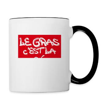 le gras c est la vie - Mug contrasté - blanc/noir - Droite