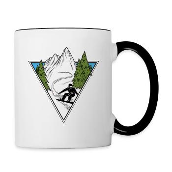 Snowboarder Snowboarding Winter Sports Hobby Gift - Contrasting Mug - white/black - Right
